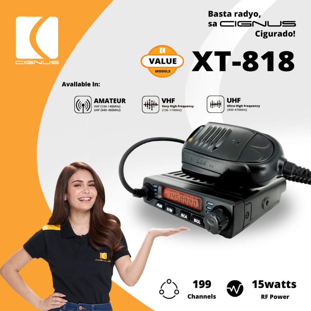 CIGNUS XT-818 MINI BASE RADIO 15 WATTS UHF(400-470mhz) Poster